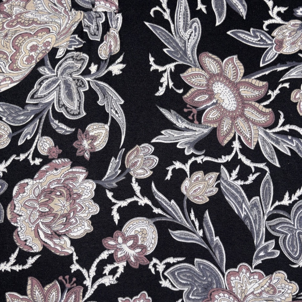 Lucky Brand Blouse Women's 1X Dark Floral V-Neck Boho Cottagecore Artsy - Picture 3 of 11
